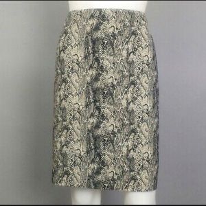 Talbots Snake Skin Print Straight Pencil Skirt 8